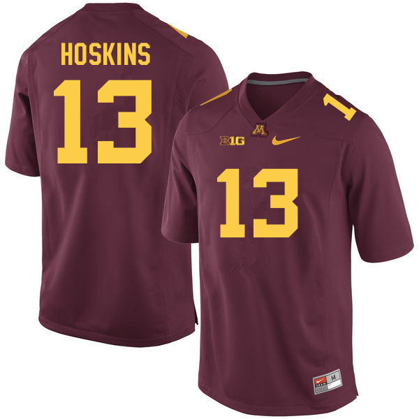 Men #13 Kristen Hoskins Minnesota Golden Gophers College Football Jerseys Sale-Maroon